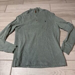Polo Ralph Lauren Men's 1/4 Zip Sweater Pullover Mens Medium Light‎ Green Pony